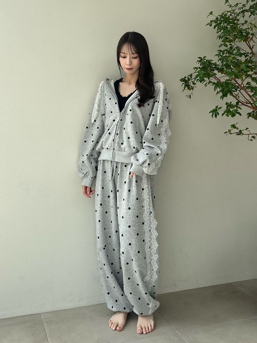 SNIDEL HOME「レーススウェットロングパンツ」|ルームウェア|