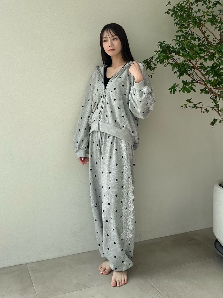 SNIDEL HOME「レーススウェットロングパンツ」|ルームウェア|