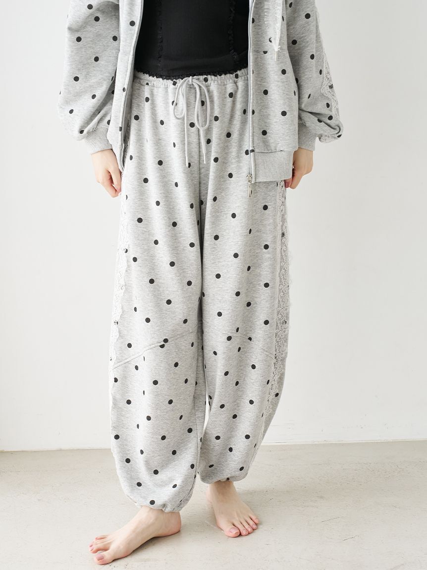 SNIDEL HOME「レーススウェットロングパンツ」|ルームウェア|