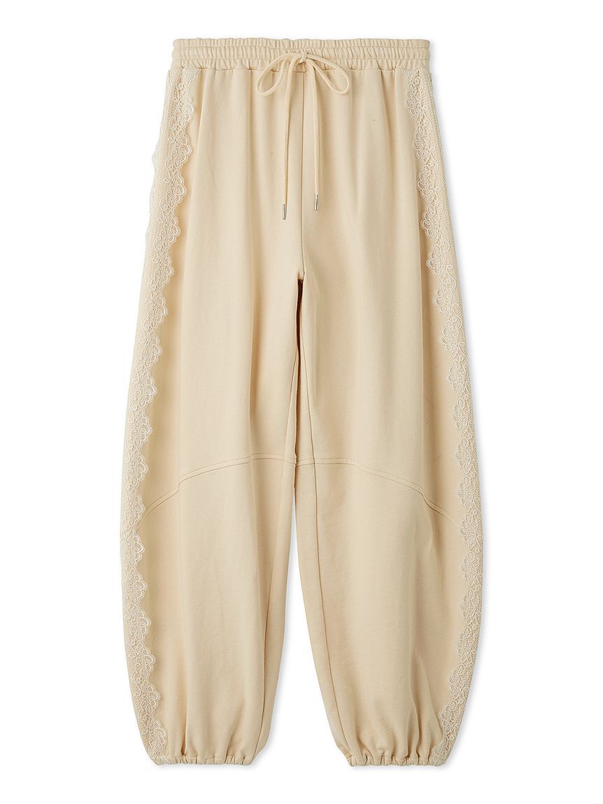 SNIDEL HOME「レーススウェットロングパンツ」|ルームウェア|YEL