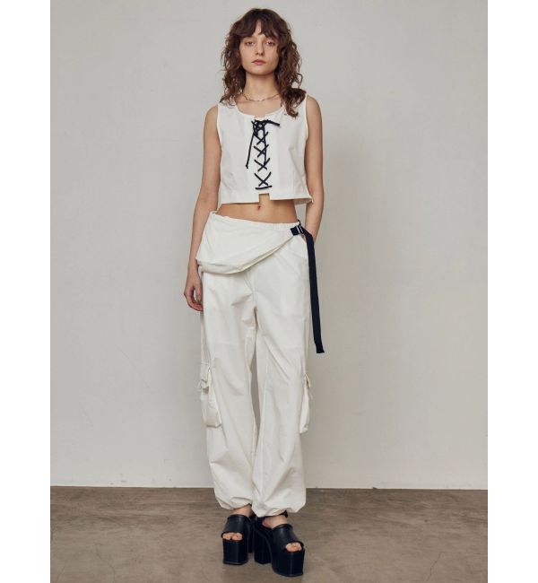 EMODA「レースアップナイロントップス」|Tシャツ・カットソー|