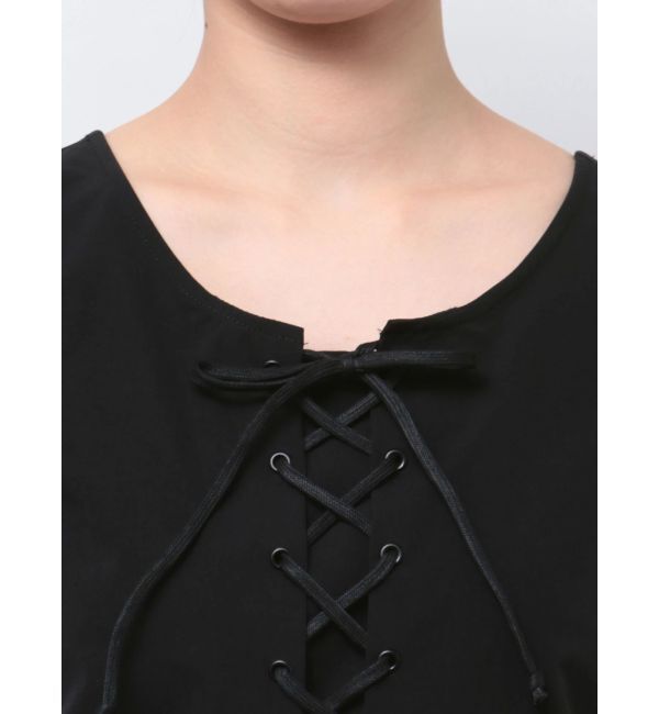 EMODA「レースアップナイロントップス」|Tシャツ・カットソー|