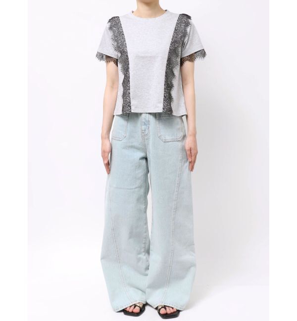 LAGUNAMOON「レースドッキングTシャツ」|Tシャツ・カットソー|