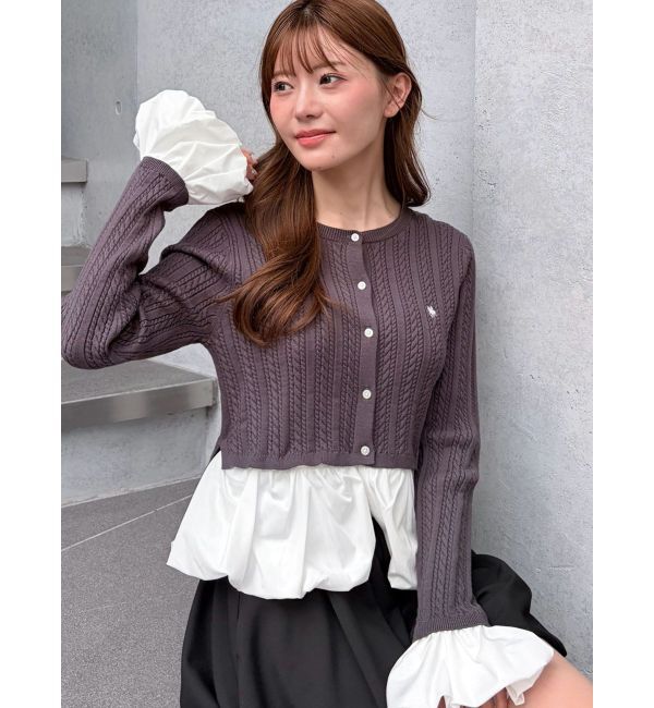 LAGUNAMOON「【POLO BCSコラボ】バルーンケーブルニットカーディガン」|カーディガン|