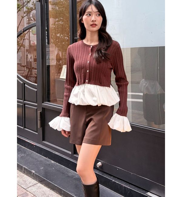 LAGUNAMOON「【POLO BCSコラボ】バルーンケーブルニットカーディガン」|カーディガン|