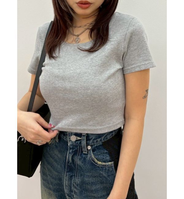 EVRIS「BASICシンプルショートTシャツ」|Tシャツ・カットソー|グレー