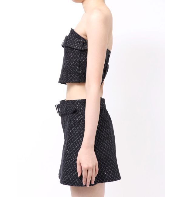 GYDA「Glitter print beltブラウス」|シャツ・ブラウス|