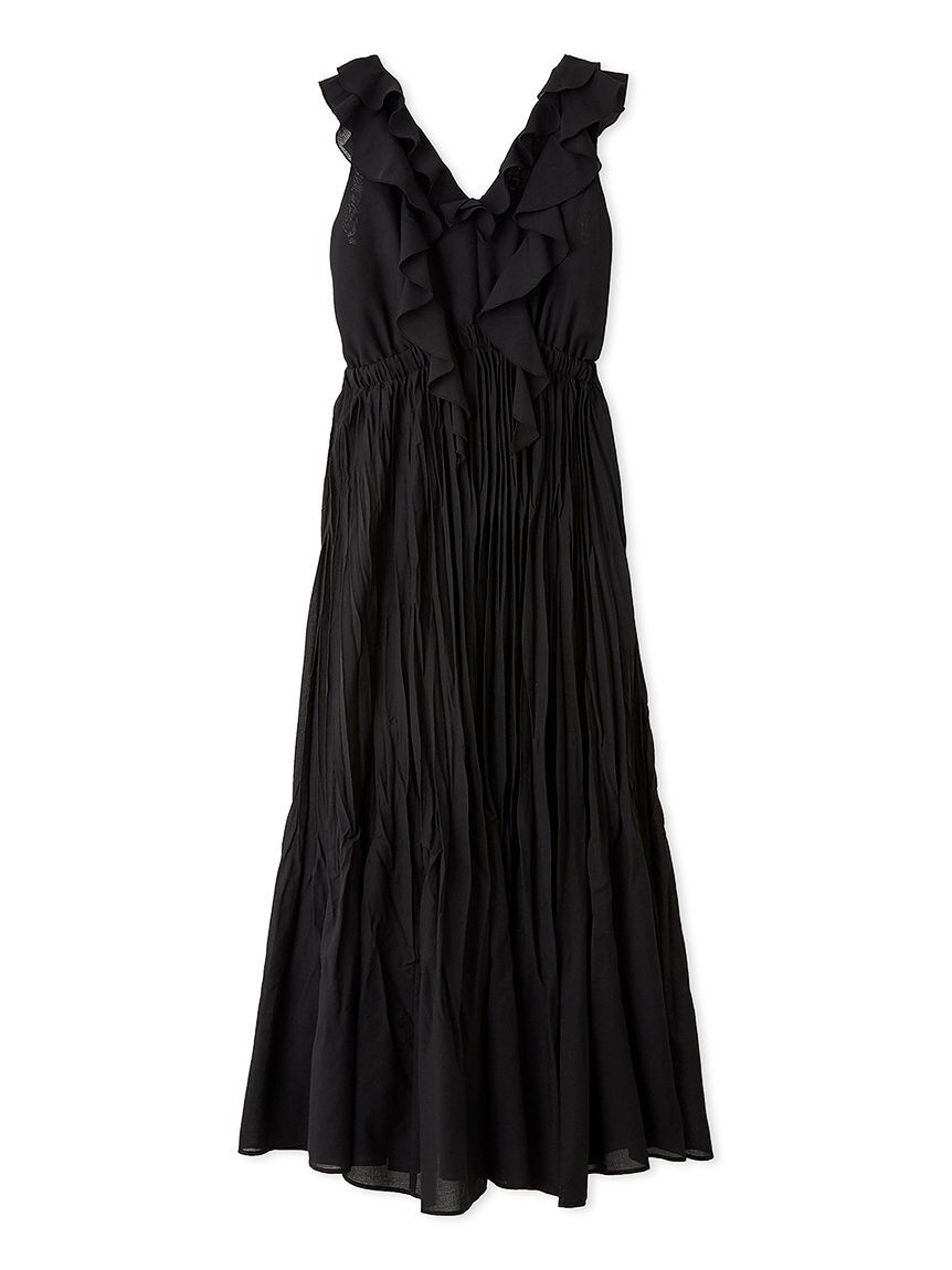 SNIDEL「ノースリーフリルシフォンワンピース」|ワンピース|BLK