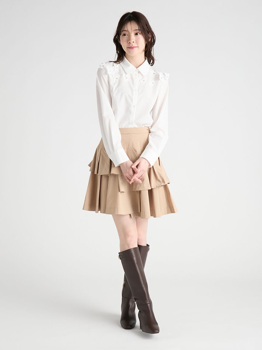 CELFORD「フローラルビジューデコレートシャツ」|シャツ・ブラウス|