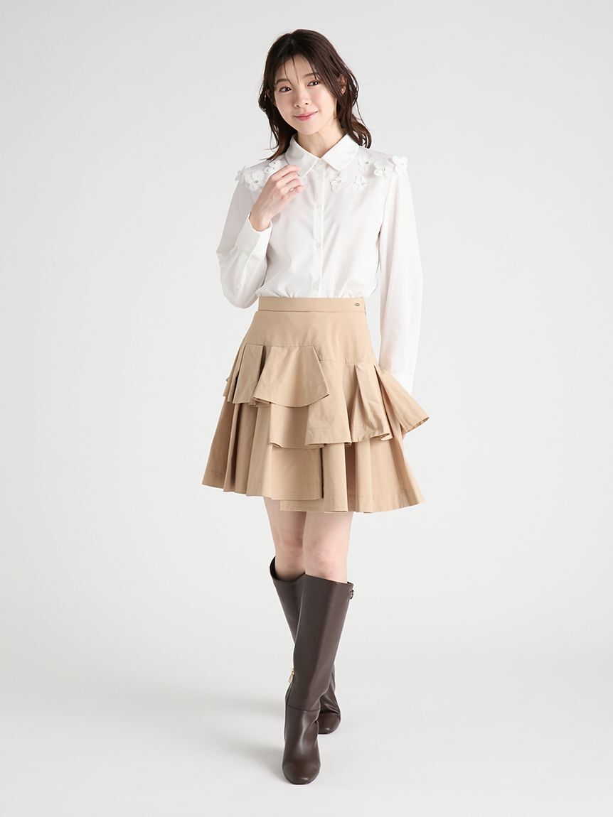 CELFORD「フローラルビジューデコレートシャツ」|シャツ・ブラウス|