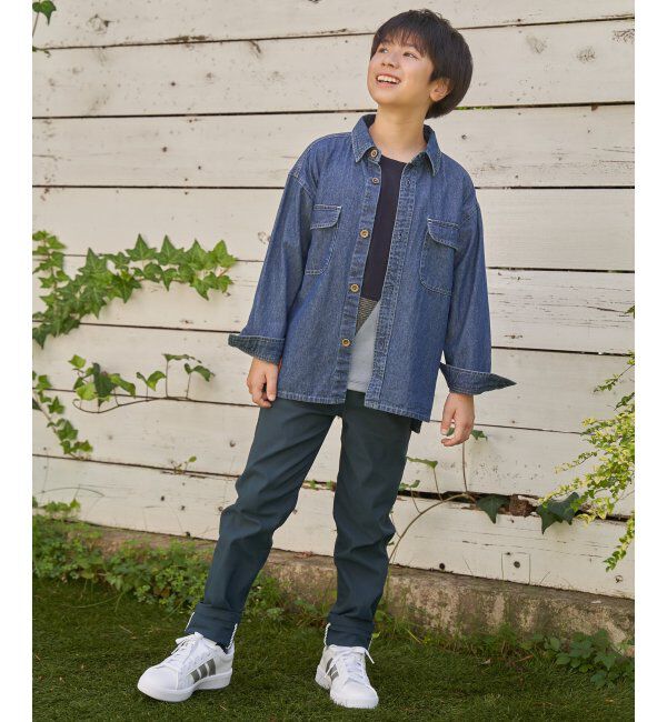 ikka kids「【親子コーデ】フェイクスエード／デニムシャウター（110~160cm）」|シャツ・ブラウス|