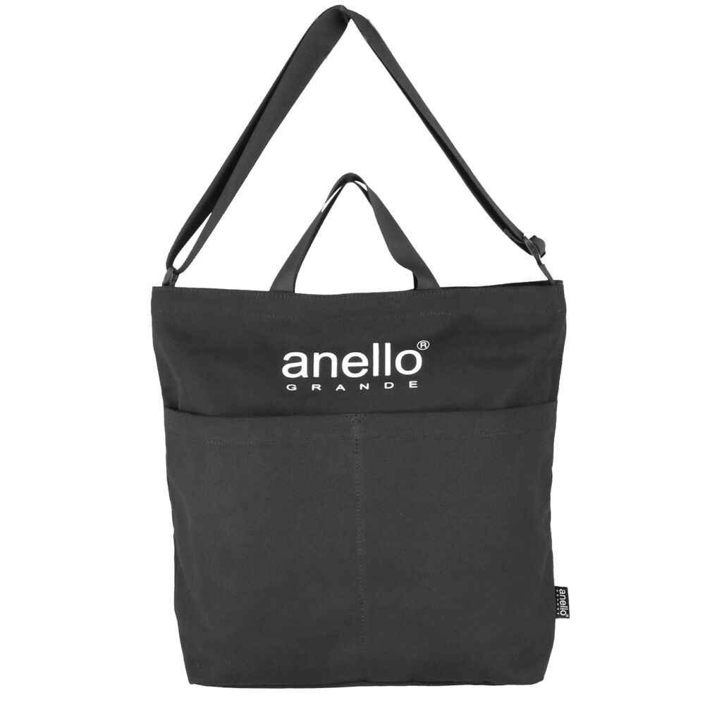 anello「アネロ トートバッグ 通販 レディース a4 大きめ 布 メンズ 帆布 縦長 縦型 ブランド」|トートバッグ|ブラック1