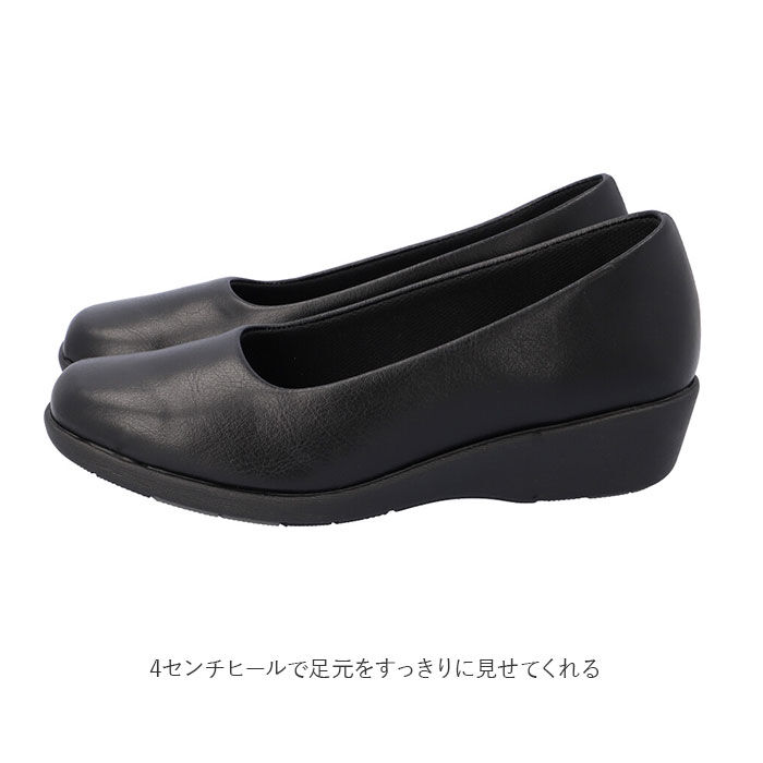 BACKYARD FAMILY「ローヒール パンプス 黒 通販 ストレッチ フォーマル ヒール? フィット 歩きやすい 快適 3E」|パンプス|