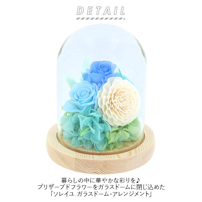 BACKYARD FAMILY「お供え プリザーブドフラワー ガラスドーム 通販 ソレイユ アレンジメント 供養 仏花 供え花」|その他|