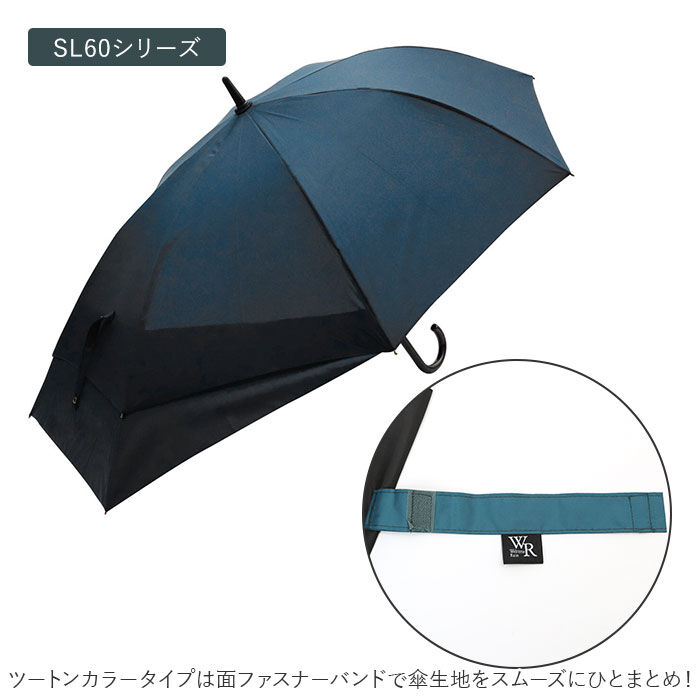 BACKYARD FAMILY「雨傘 レディース 長傘 通販 60cm スライド ワンタッチ ジャンプ式 グラスファイバー」|傘|