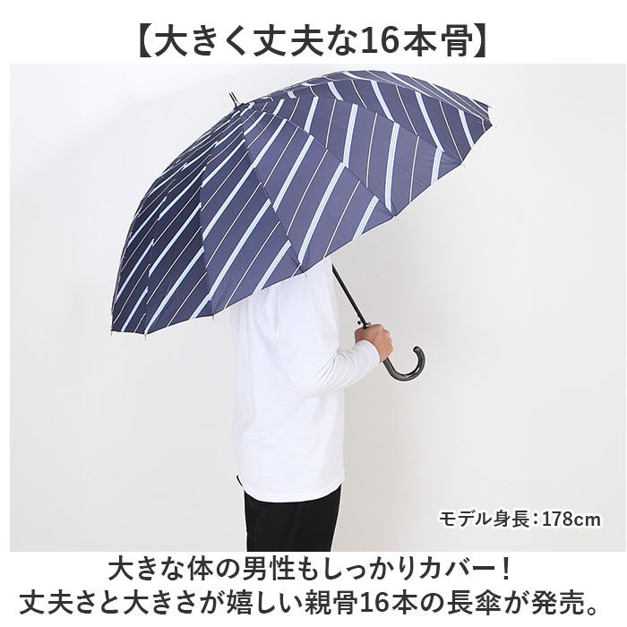 BACKYARD FAMILY「長傘 65cm 16本骨 メンズ 通販 雨傘 傘 かさ カサ アンブレラ メンズ傘」|傘|