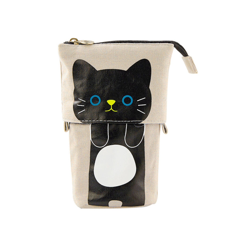 BACKYARD FAMILY「ペンケース かわいい 通販 ねこ 筆箱 ふで箱 ふでばこ 文房具 文具 ポーチ 筆入れ 女の子」|その他|グレー1