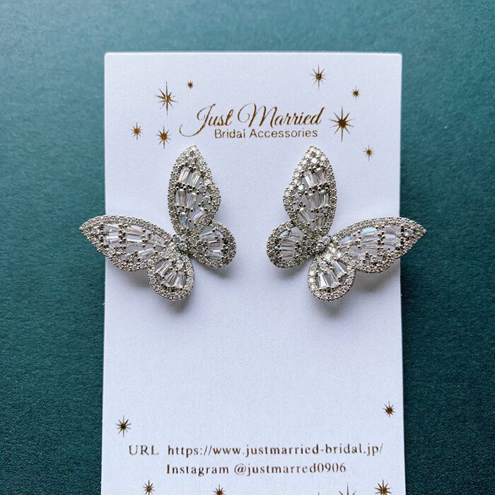 BACKYARD FAMILY「Just Married ピアス E-110 通販 スタッドピアス バタフライ 蝶々 レディース」|ピアス|