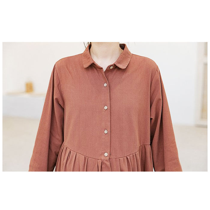 BACKYARD FAMILY「マタニティ ワンピース 通販 妊婦服 授乳服 ルームウェア シャツワンピース 部屋着 長袖 長そで」|マタニティ・ママグッズ|