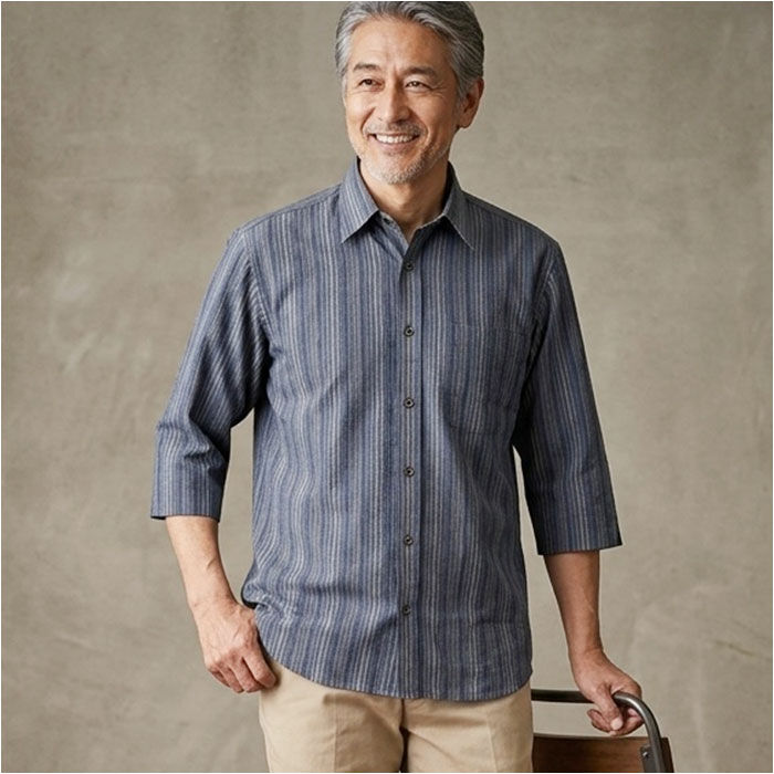 BACKYARD FAMILY「シャツ メンズ 通販 7分袖シャツ サラっと快適 ブランド 紳士 シニア 50代 60代 70代」|その他|