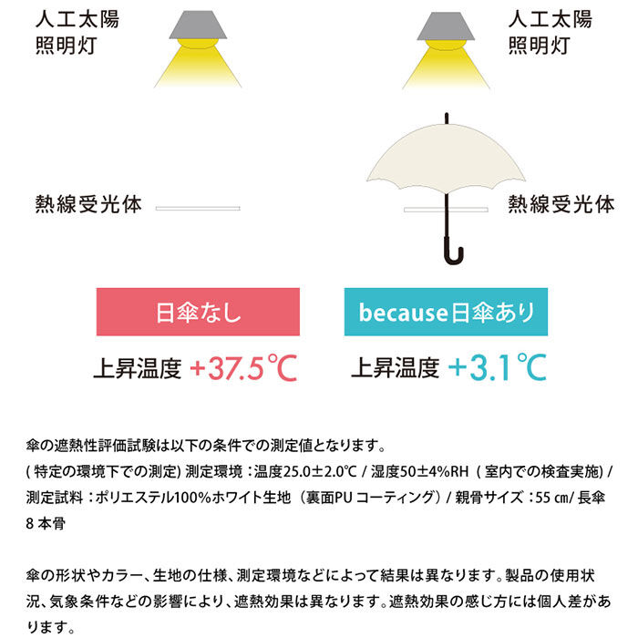 BACKYARD FAMILY「ビコーズ because 長傘 通販 晴雨兼用 晴雨兼用傘 長かさ 雨傘 かさ 傘 大きめ」|傘|
