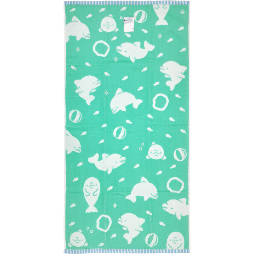BACKYARD FAMILY「綿100% バスタオル 通販 バス タオル 60&times;120cm コットン かわいい おしゃれ こども」|タオル|グリーン1