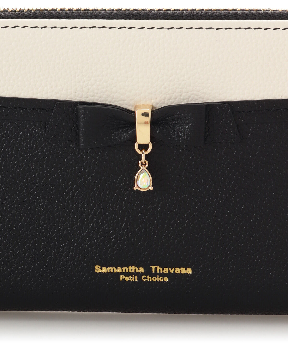 Samantha Thavasa Petit Choice「バイカラーリボンビジューラウンド長財布」|財布|