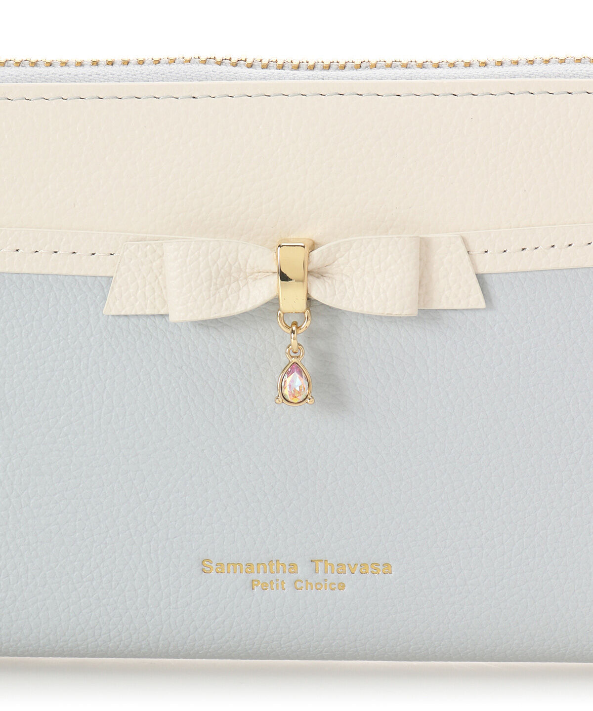 Samantha Thavasa Petit Choice「バイカラーリボンビジューラウンド長財布」|財布|