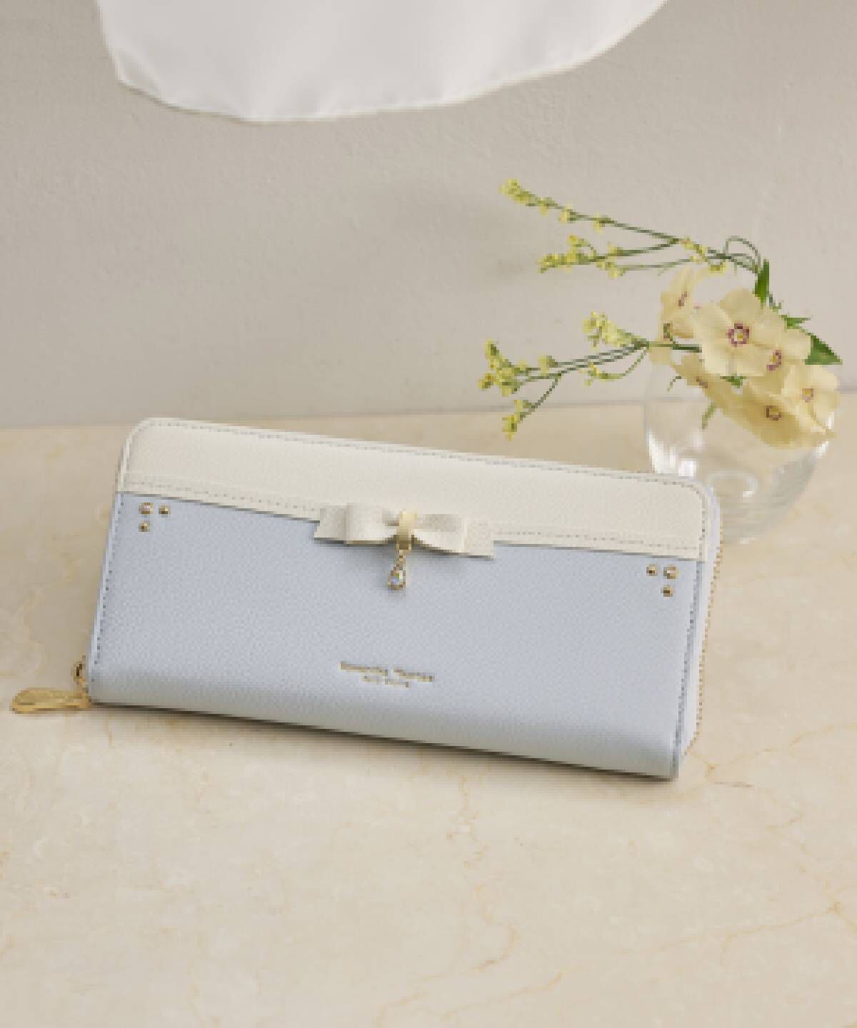 Samantha Thavasa Petit Choice「バイカラーリボンビジューラウンド長財布」|財布|