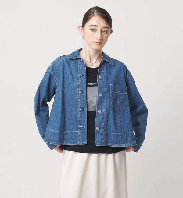 UNITED ARROWS「ステッチ フレア デニムジャケット」|デニムジャケット|COBALT