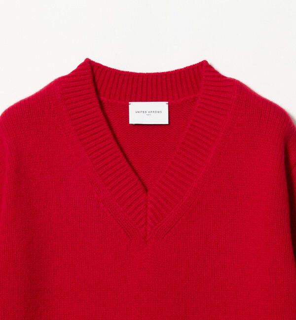 UNITED ARROWS「CA/W ハーフスリーブ Vネック ニット」|ニット・セーター|