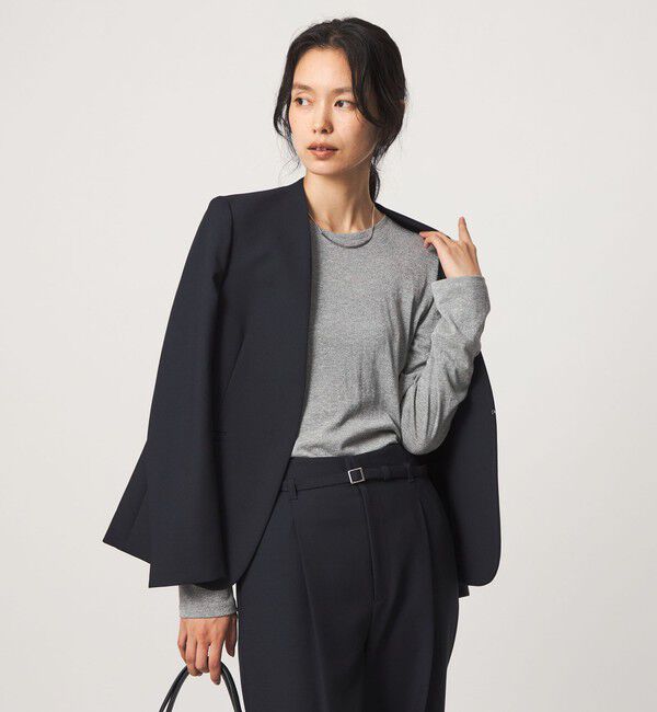 UNITED ARROWS green label relaxing「シャイニーラメ クルーネック ロングスリーブ カットソー」|Tシャツ・カットソー|