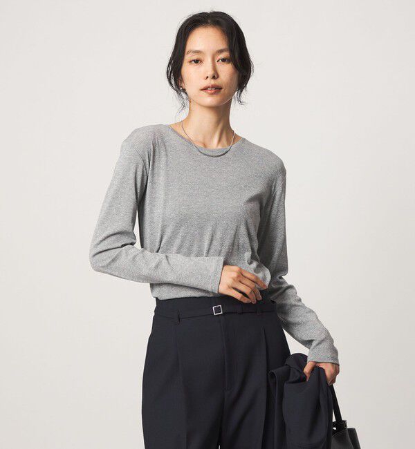UNITED ARROWS green label relaxing「シャイニーラメ クルーネック ロングスリーブ カットソー」|Tシャツ・カットソー|