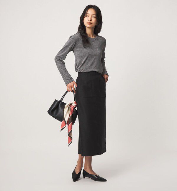 UNITED ARROWS green label relaxing「シャイニーラメ クルーネック ロングスリーブ カットソー」|Tシャツ・カットソー|