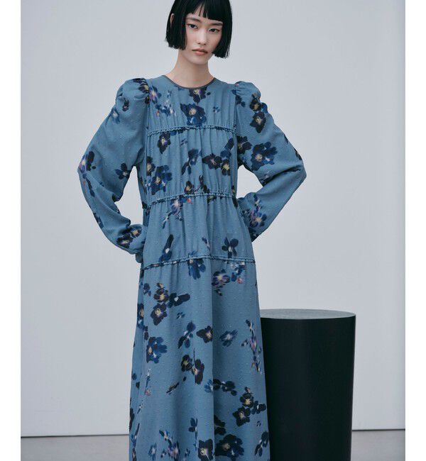 EMMEL REFINES「＜EMMEL REFINES＞EM カットドビー プリント ティアード ワンピース」|ワンピース|