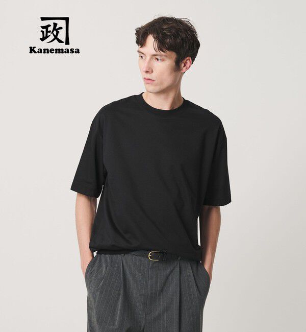 BEAUTY&YOUTH UNITED ARROWS「カネマサ莫大小 メロー コットン スウェット Ｔシャツ MADE IN JAPAN」|Tシャツ・カットソー|BLACK