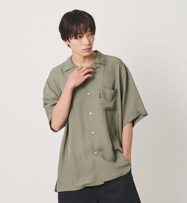 NICE WEATHER「＜NICE WEATHER＞サテン ショートスリーブシャツ」|シャツ・ブラウス|