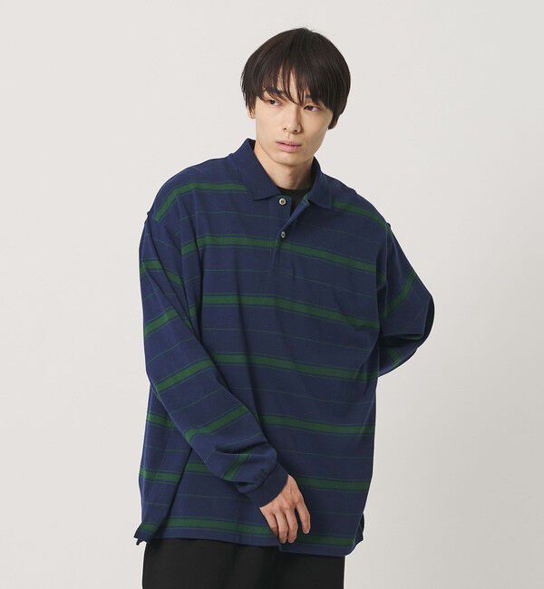 NICE WEATHER「＜NICE WEATHER＞ボーダー ロングスリーブ ポロシャツ」|Tシャツ・カットソー|