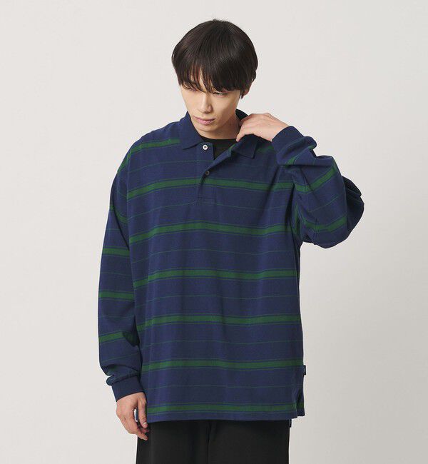 NICE WEATHER「＜NICE WEATHER＞ボーダー ロングスリーブ ポロシャツ」|Tシャツ・カットソー|