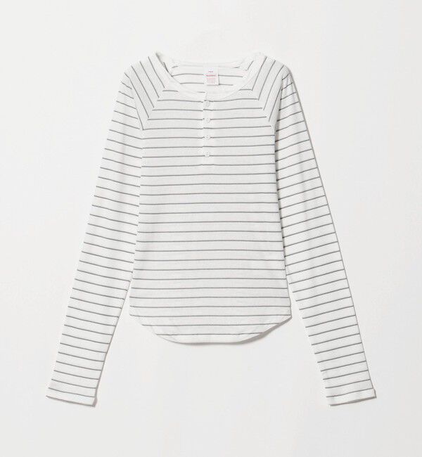 BEAUTY&YOUTH UNITED ARROWS「【別注】＜Healthknit＞ボーダー ヘンリーネック プルオーバー」|Tシャツ・カットソー|WHITE