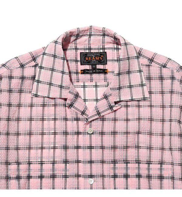 BEAMS PLUS「Open Collar Nylon Airy Plaid」|シャツ・ブラウス|
