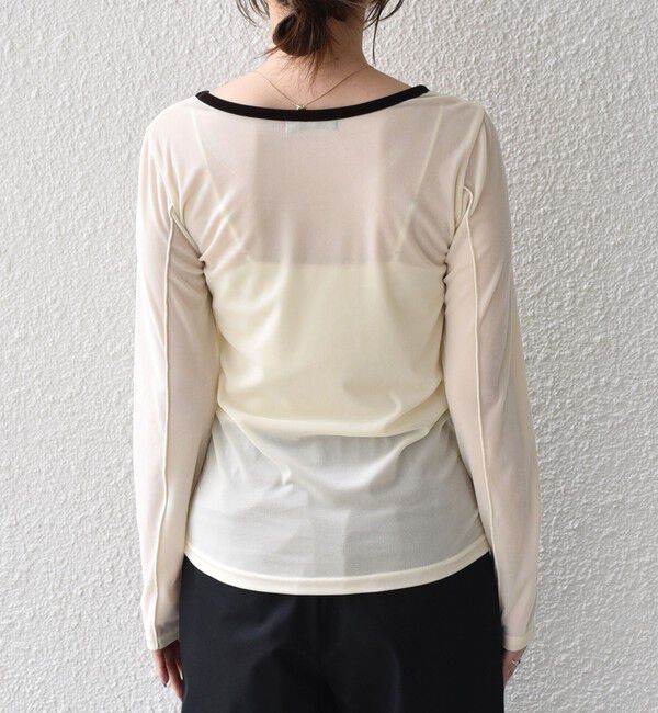 SHIPS Colors 「〈手洗い可能〉シアー ポリエステル ベロア 配色 トップス◇」|Tシャツ・カットソー|