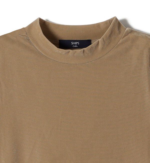 SHIPS Colors 「SHIPS Colors:〈手洗い可能〉シアー ポリエステル ベロア 5分袖 トップス◇」|Tシャツ・カットソー|