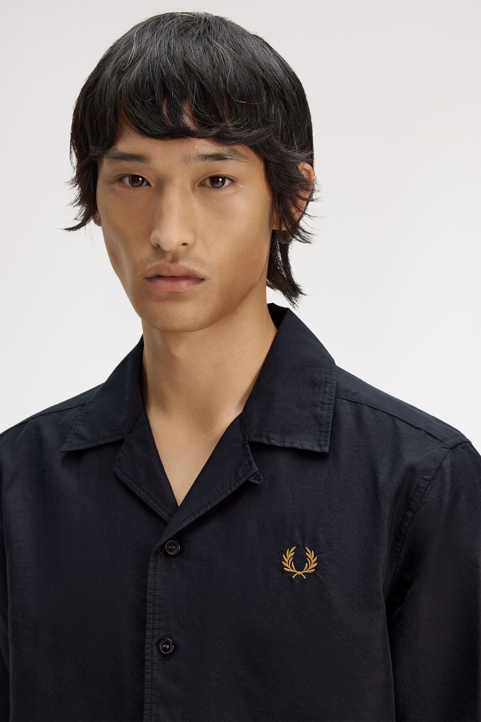 FRED PERRY 「Linen Blend Revere Collar Shirt／リネンブレンドオープンカラーシャツ」|シャツ・ブラウス|
