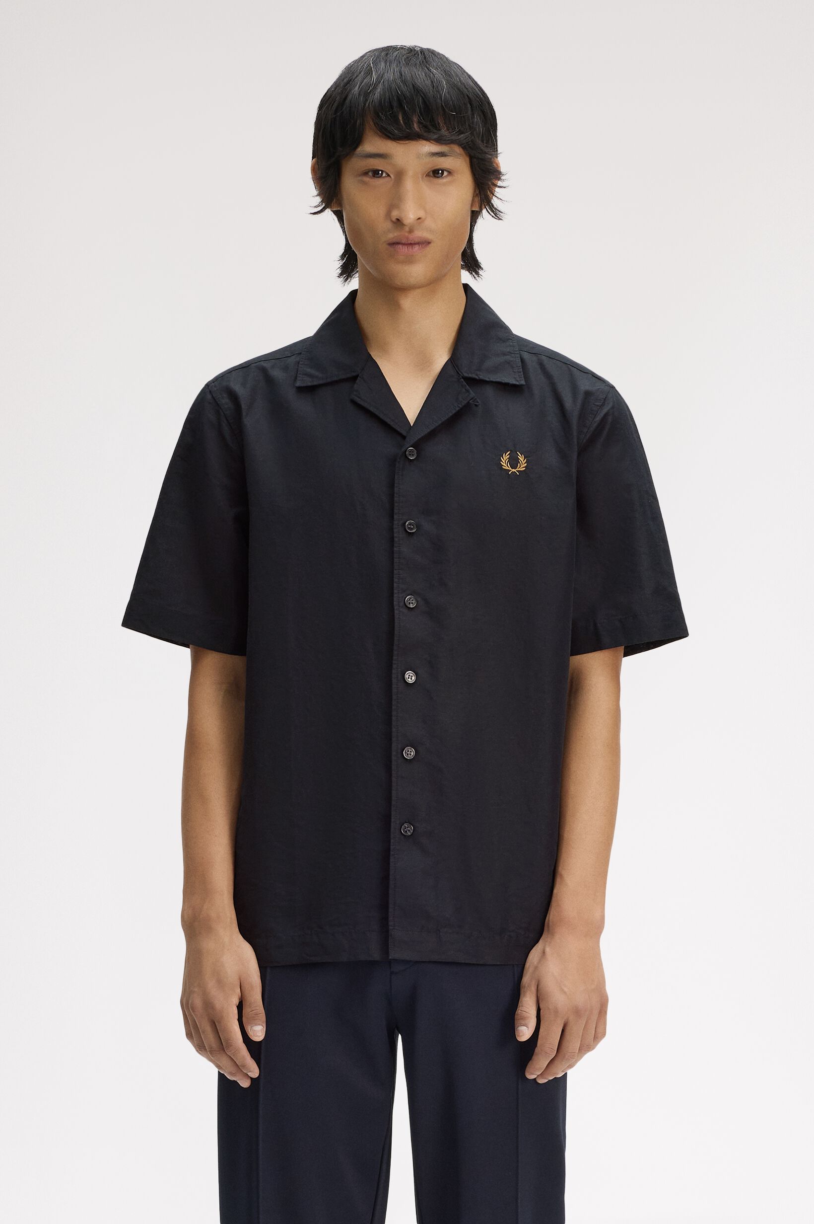 FRED PERRY 「Linen Blend Revere Collar Shirt／リネンブレンドオープンカラーシャツ」|シャツ・ブラウス|