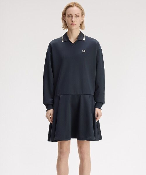 FRED PERRY 「FRED PERRY／Tipped Sweatshirt Dress／ティップドスウェットワンピース」|ワンピース|