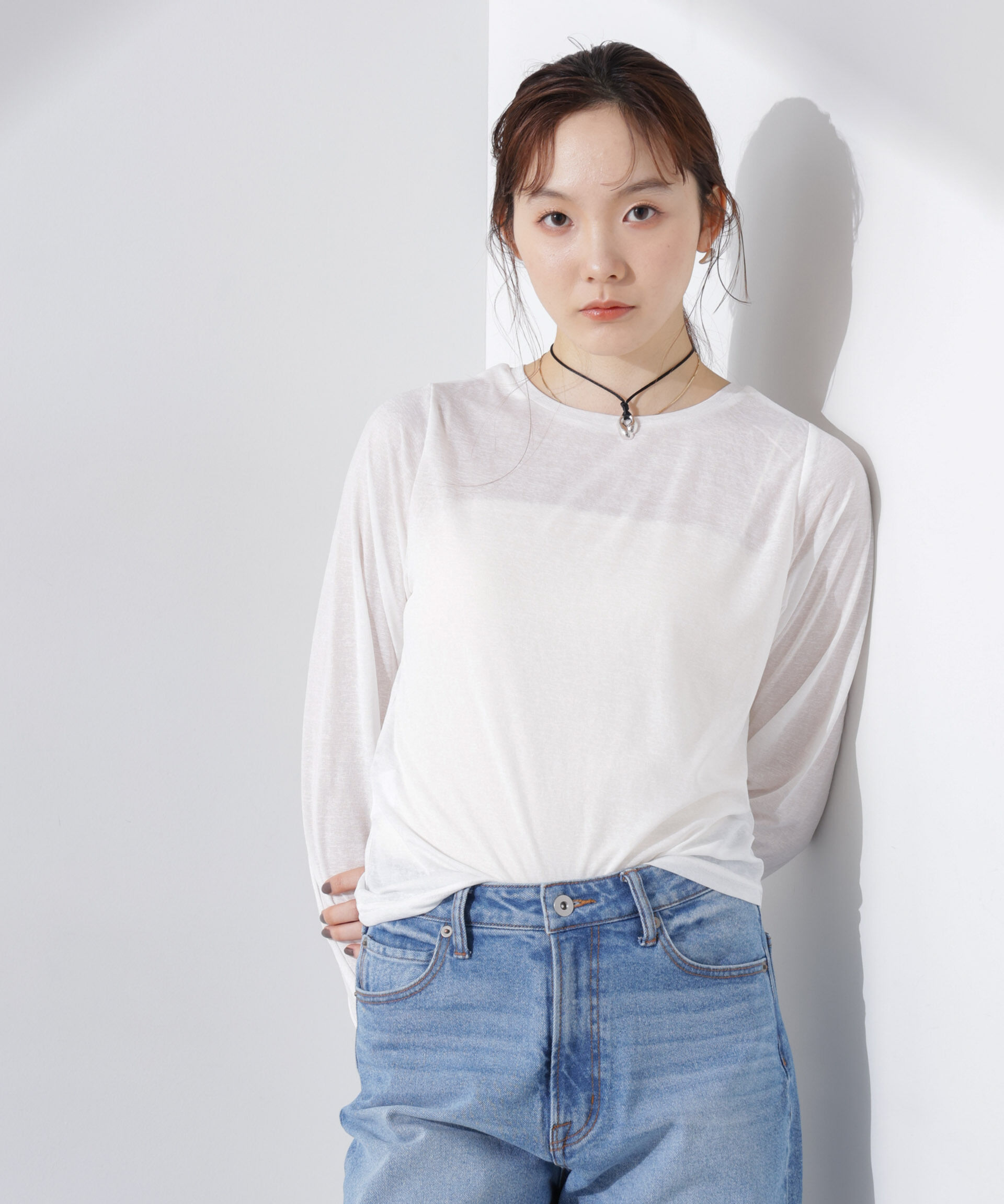 NANO universe「前後2wayフロントシャーリングトップス」|Tシャツ・カットソー|