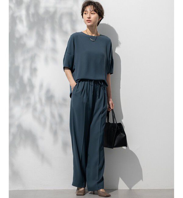 23区「【Oggi掲載/接触冷感/UVカット/吸水速乾】ストレッチジョーゼット ワイド パンツ」|その他|