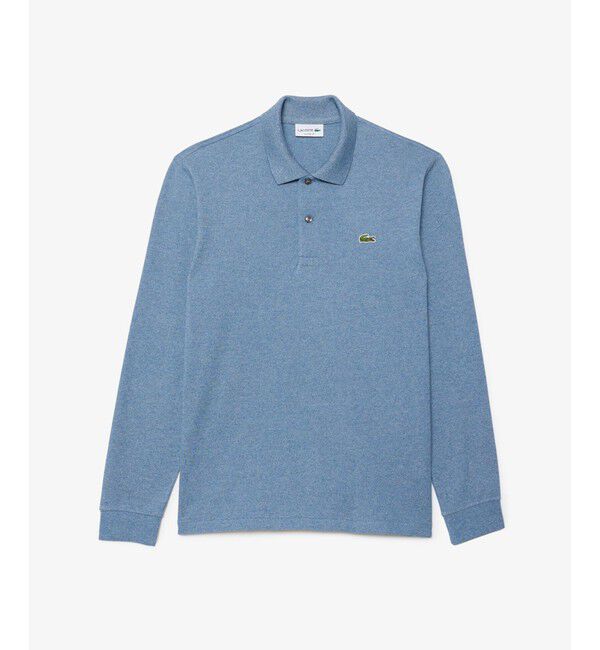 LACOSTE「長袖 リブ メランジカラ-ポロシャツ L1313 （杢・長袖)」|ポロシャツ|