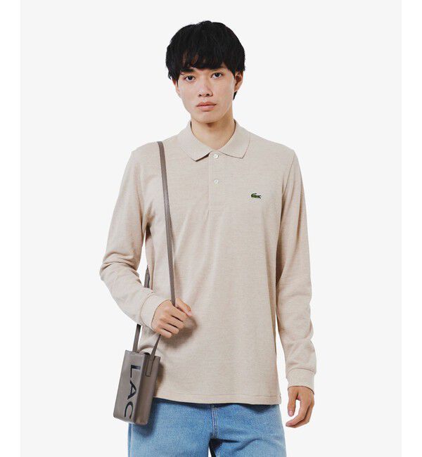 LACOSTE「長袖 リブ メランジカラ-ポロシャツ L1313 （杢・長袖)」|ポロシャツ|ナチュラル